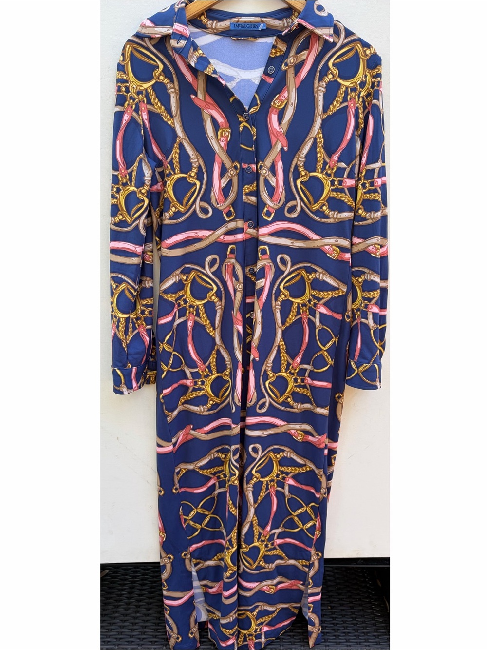 J McLaughlin Equestrian Print Maxi Shirtdress